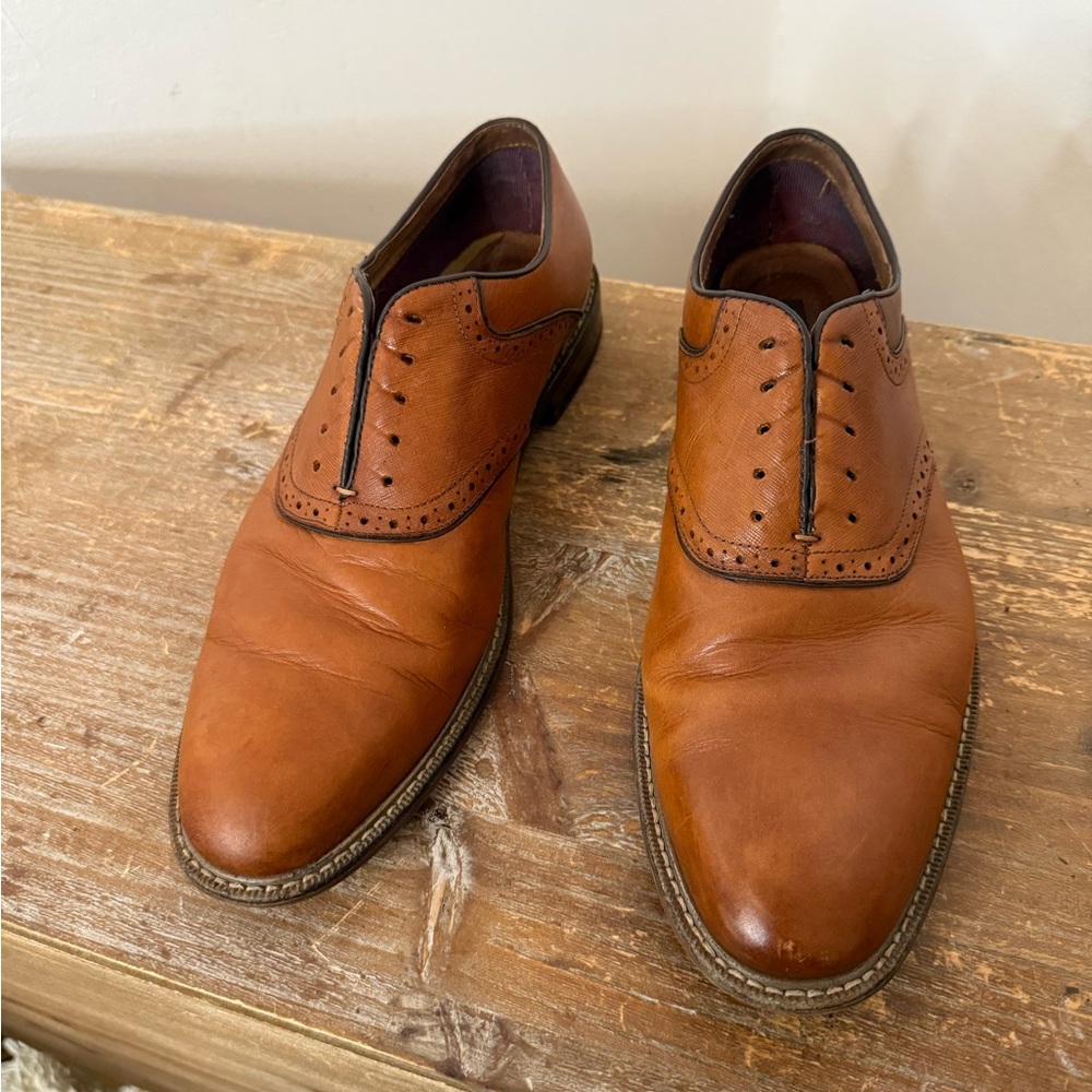 Aston Grey Ybilia Men’s Leather Oxfords Lace Up Dress Shoes Size 10.5